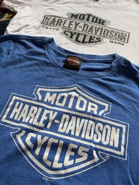 Harley-Davidson Blue and White Logo Tee Duo